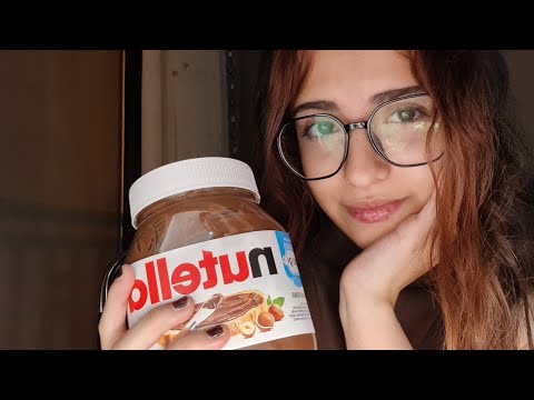 ASMR Nutella Eating (Sticky Mouth Sounds) ❤️