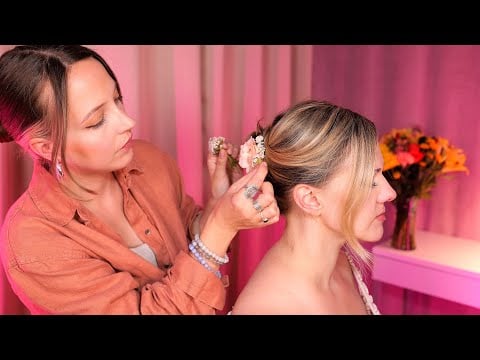 ASMR Flower Up-do Hair Styling with @GentleWhisperingASMR ✨ perfectionist adjustments, soft spoken