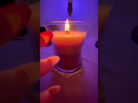 ASMR Relaxing Wood Wick Candle Sounds with Mouth Sounds & Tapping ♡ #woodwickcandle #asmr