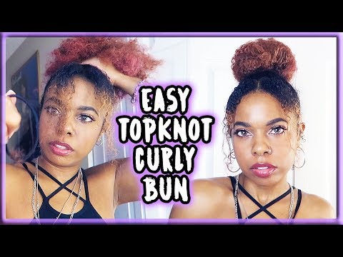 EASY HIGH BUN FOR CURLY HAIR! // With Curly Bangs (Easy Step by Step Tutorial)