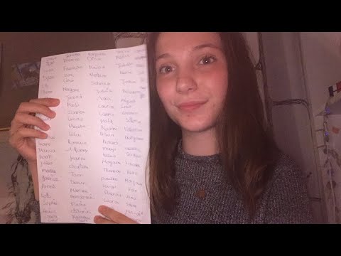 {ASMR FR}Je lis vos Prénoms