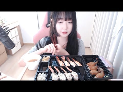 간장새우초밥,구운새우초밥,초새우초밥 먹방 soy sauce shrimp, roast shrimp sushi, shrimp sushi mukbang