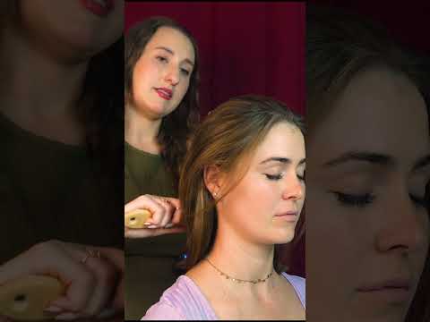 asmr hair brushing on a real person
