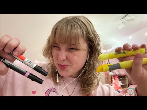 ASMR Marker / Highlighter Hair Curling on Yours and Mine! Clacky Personal Attention ✨🌸