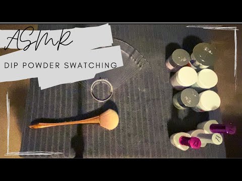 ASMR Dip Powder Nail Swatching and VERY Soft Whispers