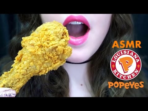 ASMR Popeyes FRIED CHICKEN 🍗 SAVAGE Eating Sounds!