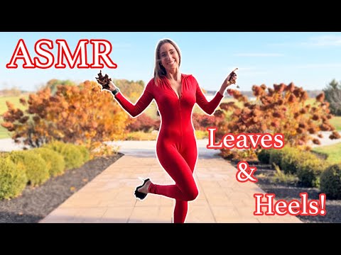 Fall Walk ASMR | Heels Clicking & Leaves Crunching🍂👠🍁