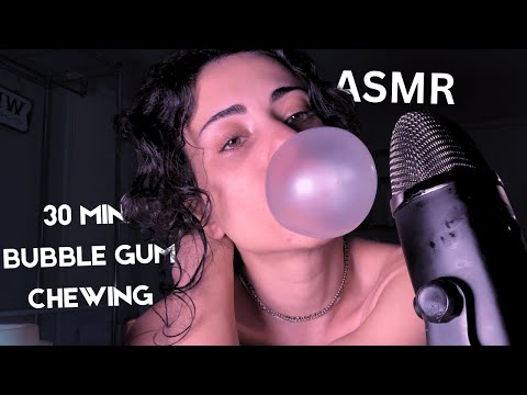 ASMR Bubble Gum Chewing for 30 minutes & Mouth Sounds