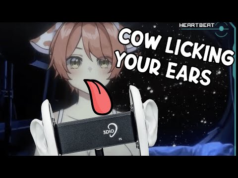 🔴[3Dio] Comfy Cow Mommy Vtuber Licks Your Ears And Whispers