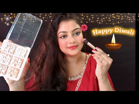 ASMR Get Ready With Me For Diwali 💄 🪔