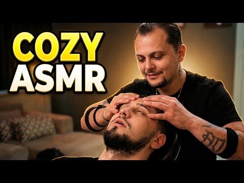 COZY BARBER SHOP ATMOSPHERE ASMR MASSAGE |  ASMR HEAD MASSAGE