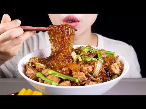 ASMR Black Bean Kelp Noodles | Low Calorie Jjajangmyeon | Diet Mukbang