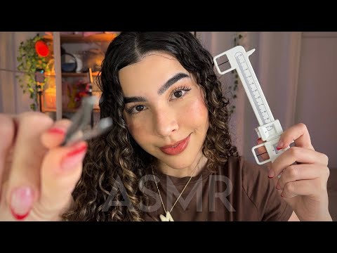ASMR POV: FAZENDO SUA SOBRANCELHA | medindo, cortando, desenhando (roleplay) 