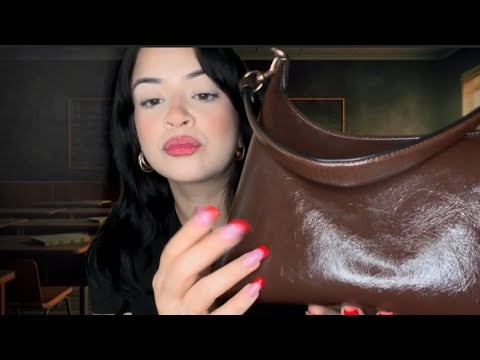 ASMR the girl behind you in class goes through your bag (she’s a thief 🫣)