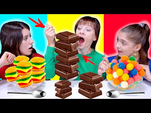 ASMR Big Spoon VS Small Spoon VS No Hands Food Challenge by LILIBU