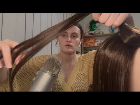 ASMR RP bored girl sits behind you in class and plays with your hair (she’s a little bit mean)