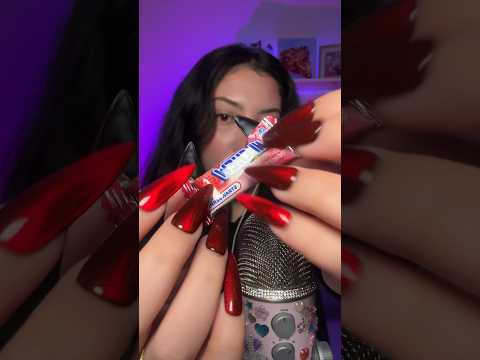 Eating a strawberry hi-chew bc it matches my nails from ​🍒🧛🏻‍♀️ #asmr #asmrjade #eatingasmr