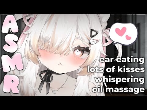 【ASMR ☁️癒し】My most AFFECTIONATE ASMR yet! ♡ (Ear licking/Eating, Kisses, Soft-Spoken, Oil Massage)