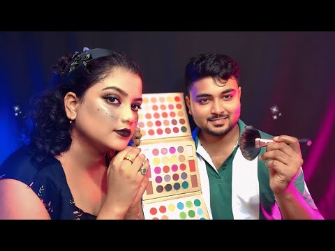 ASMR Makeup Artist Doing My Black Makeup 🖤💄