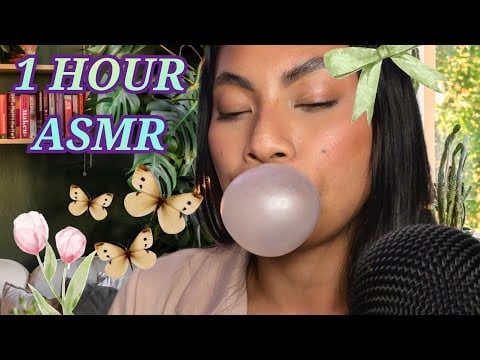 ASMR 1 Hour Bubblegum Chewing Sounds For Lofi, Sleep, Background Noise, Satisfying Mouth Sounds
