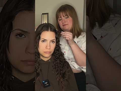 New Short ASMR Hair Curling and Styling 💙 #asmr #asmrsounds #asmrhair #asmrtingles #asmrhaircurling