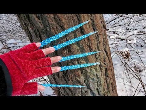 Outdoors ASMR with XXL Icicle Nails🏂Winter Tapping/Scratching🏂