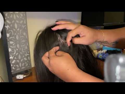 Lice Check ASMR Scalp Check~ Head Scratching ~Gray Hair Removal,Hair Brushing & Hairline Hair play
