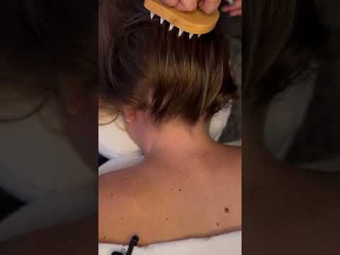 The Dreamiest ASMR Head Massage (Brushing, Wooden Wand, Cold Stones, Nails) [Real Person]
