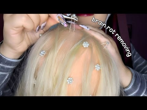 ASMR Plucking Pins & Needles from Scalp ✨ (tingly layered sounds & brain rot plucking prt2)