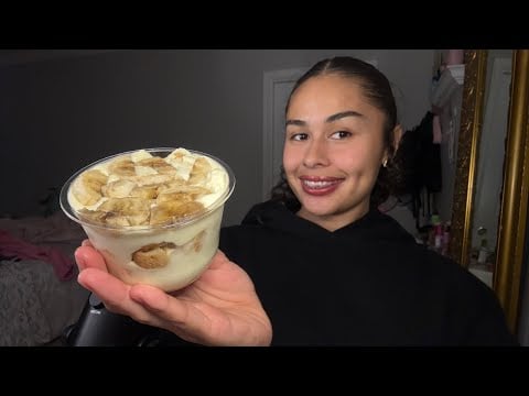asmr : banana bread pudding (homemade) + yap 