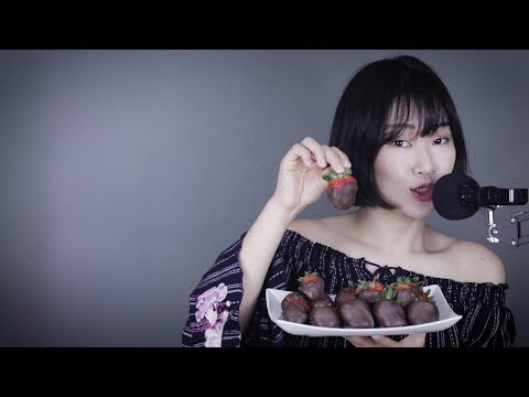 딸기 초코렛 Chocolate Covered Strawberries Eating ASMR