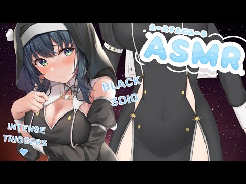 【ASMR Black 3Dio】INTENSE Lap Pillow From Angel Nun❤️ Onee san Voice Heartbeat Oil Massage EN 日本語
