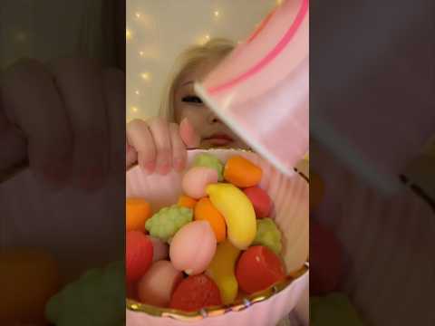 VIRAL FRUIT BUCKET ICE CREAM 🍓🥭🍇🍑🍌🍧🍦 #asmr #eatingsounds #mukbang