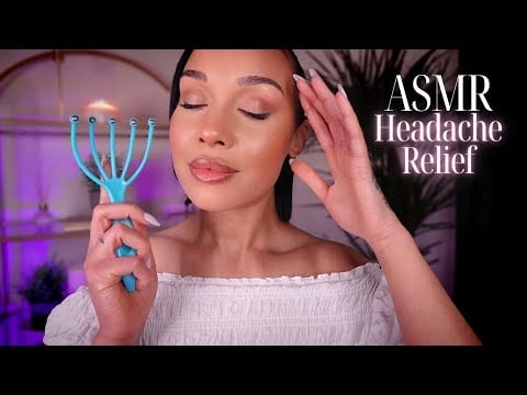 ASMR Instant Headache Relief | Scalp Massage, Temple & Face Brushing | Sleep Therapy