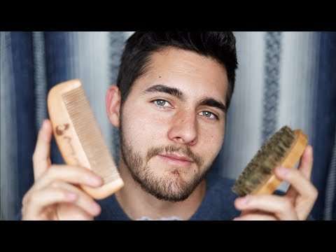 ASMR Up Close Beard Brushing and Tingley Whispers (Sleep Inducing)