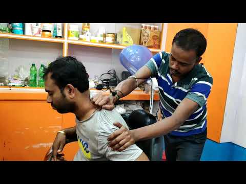 Strong Head and upper body asmr massage By Mrityun barber | neck cracking