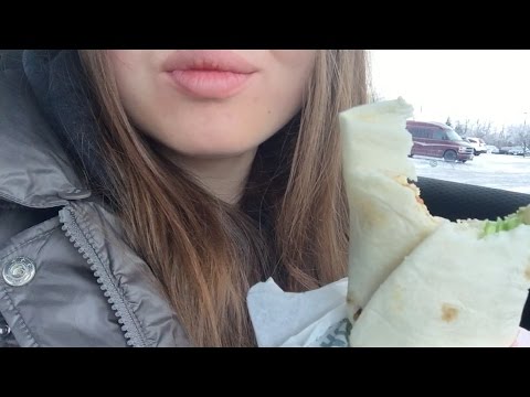 ASMR McDonalds Crispy Chicken Wrap and Hot Chocolate