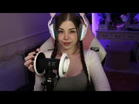 ASMR ear massage with mouth sounds/clicks