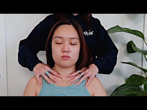 ASMR relaxing tingles while pampering Angela (soft spoken, Dossier, light massage + scalp scratch)