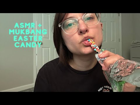 ASMR + Mukbang | Trying New Easter Candy / Soft Spoken Chatting / Package Crinkling