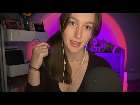 ASMR Hair Play | tapping, scratching, and brushing hair, whispers…