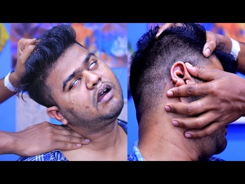 Amazing Neck Cracking Head Massage And Satisfying Ear Massage By Indian ASMR Barber | ASMR MASSAGE