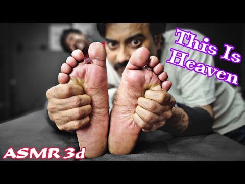 Heavenly Bliss At Foot Tapping and leg massage with toe cracking | Foot Massage | Indian Barber