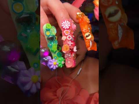 JUNK NAILS 🤩🌈 #asmr #asmrsounds #tingles #nailart #asmrnails #asmrcommunity #nails #asmrvideo