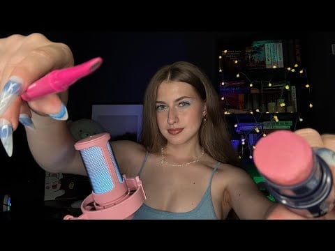 ASMR Painting On You •☆• personal attention, fast and soft, mouth sounds, whispers, line tracing