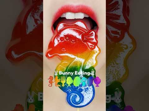 rainbow jelly eatingshow #mukbang (sped up)