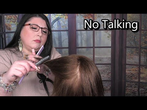 ASMR Hair Salon Roleplay (NO TALKING) (Wet Haircut, Razor Cut, Hair Straightening, Spray)