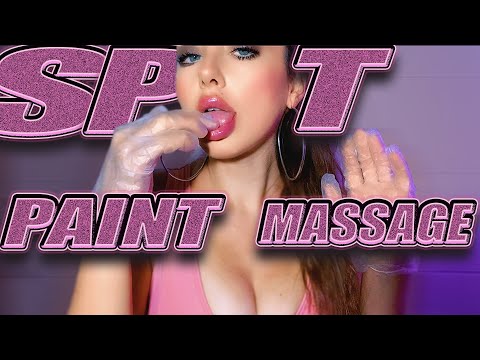 AGGRESSIVE SPIT PAINTING with TONGUE FLUTTERING ASMR | EAR MASSAGE | BREATHING | without introducing