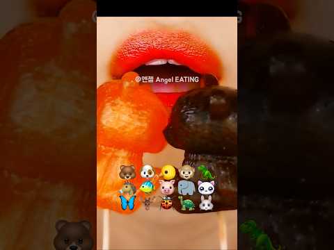 @AngelEATING777 asmr ANIMAL JELLY EMOJI FOOD 동물 젤리 이모지 먹방 eating sounds (PART1)