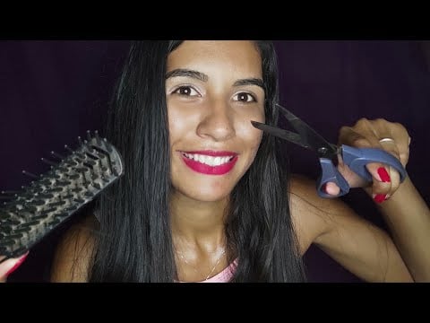 ASMR ARRUMANDO SEU CABELO PARA O ANO NOVO / Fast and agressive ✂️💇🏽‍♀️